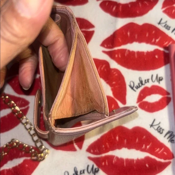 CHANEL Pink Mini Wallet with Gold Chain - Picture 7 of 12